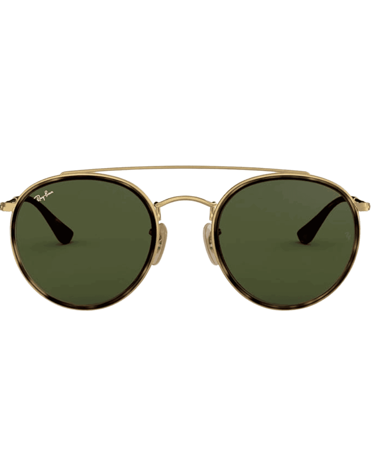 A perfect Valentine's for her, this pair of gold-framed aviator sunglasses features dark green lenses and sleek black temple tips, blending style with elegance.