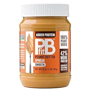 Discover our Thursday Deals on the PBfit Peanut Butter Spread with added protein. This 16 oz jar features a smooth, 100% plant-based texture and boasts "42% More Protein" boldly on the label. Don't miss this delicious and nutritious offer!