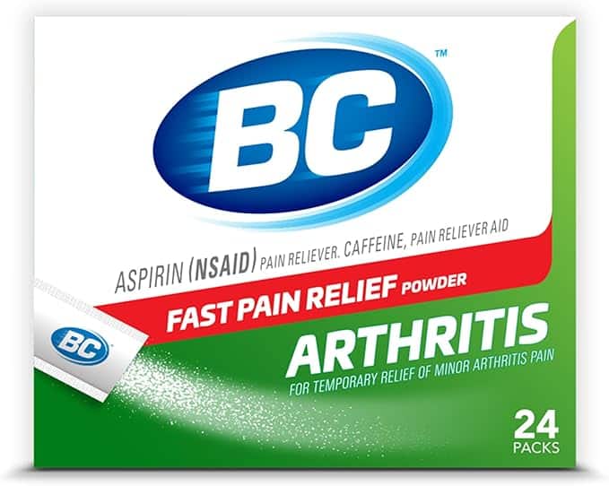 Discover the BC Powder Arthritis package, perfect for Friday Deals! This green and white box contains 24 packs, combining aspirin as an NSAID and caffeine for swift relief of minor arthritis pain. Don't miss out on these temporary pain relief essentials.